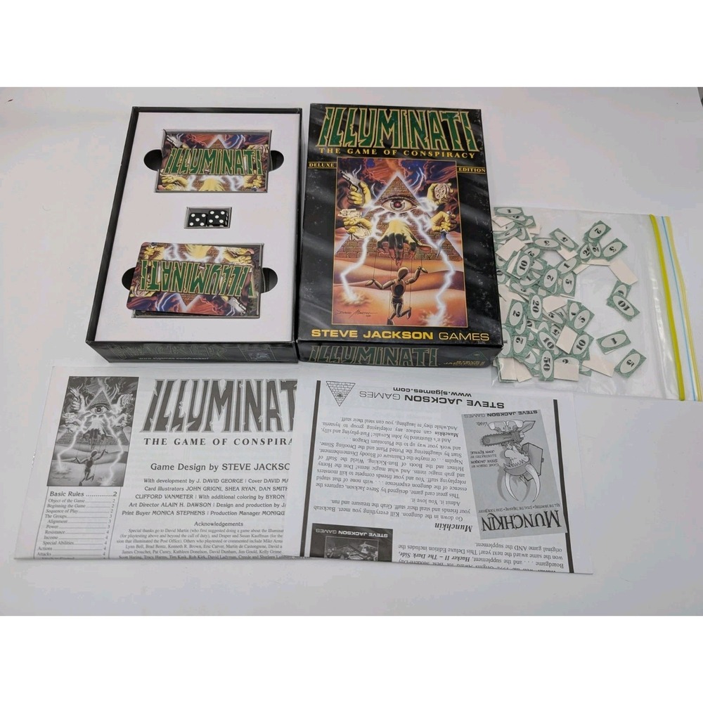 ILLUMINATI The Classic Game of Conspiracy Steve Jackson Games 100% Complete 2009